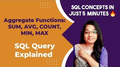 Aggregate Functions in SQL and DBMS in Hindi | SUM, AVG(n), COUNT, MIN, MAX Functions | SUM() AVG()