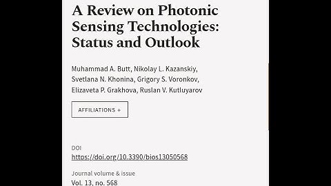 A Review on Photonic Sensing Technologies: Status and Outlook | RTCL.TV