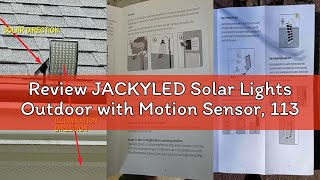 Review JACKYLED Solar Lights Outdoor with Motion Sensor, 113LED Cool White Solar Flood Lights, Water