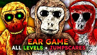 ROBLOX - Ear Game - ALL LEVELS + JUMPSCARES - [Full Walkthrough]