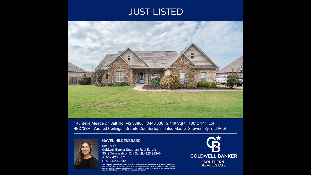 143 Belle Meade Drive, Saltillo, MS 38866 - Home for Sale