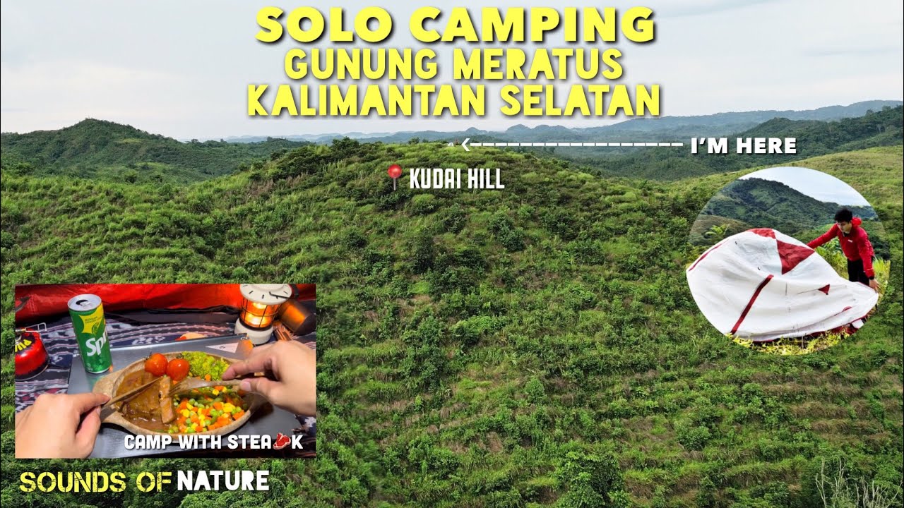 SOLO CAMPING IN MERATUS MOUNTAINS [4K]• SLEEPING IN A WARM TENT IN THE NIGHT RAIN• ASMR• BUKIT KUDAI