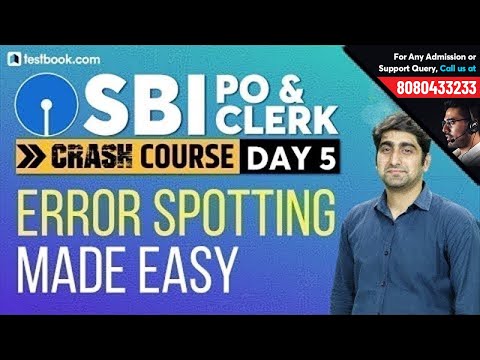 Best Trick to Solve Error Spotting Questions for SBI PO 2019 | SBI Clerk 2019 Syllabus | Day 5