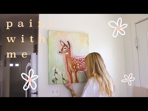 paint with me 🌸 deer oil painting