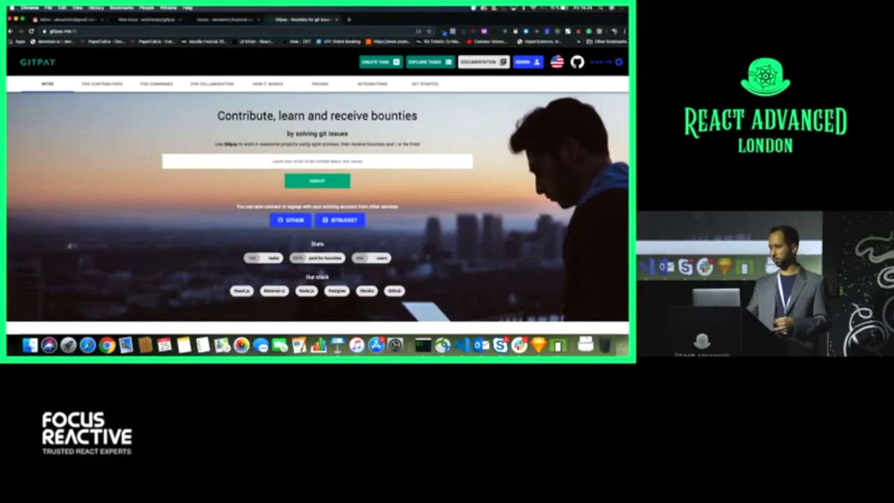 Gitpay demo at React Advanced London