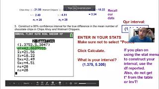 AP Stats   2 sample T interval for difference in means