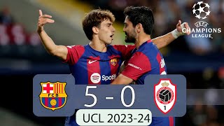 FC Barcelona vs Royal Antwerp - 5-0 | UEFA Champions League 2023/24 - Highlights & All Goals 2023