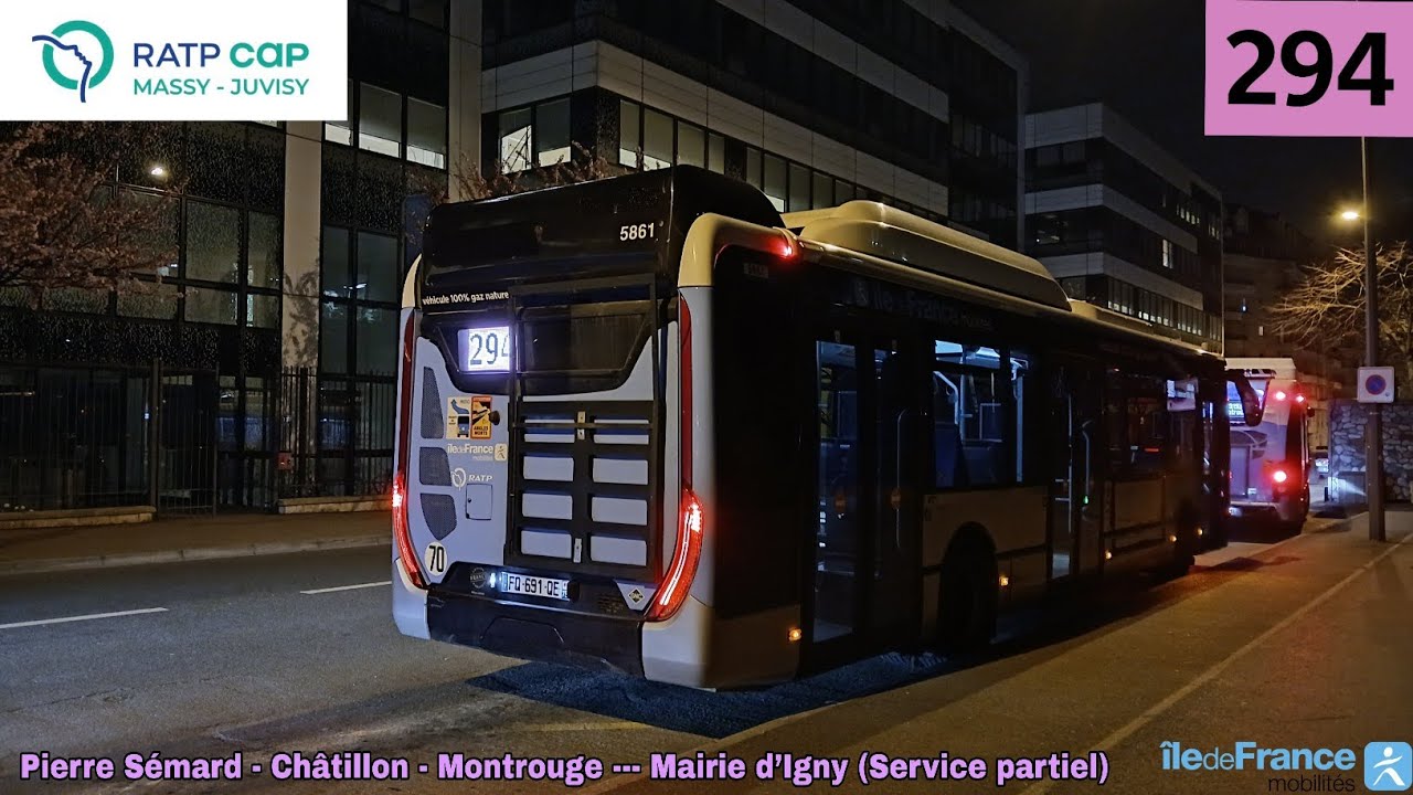 Bus 294 RATP CAP IDF - Urbanway 12 GNV N°5861 P. Sémard - Châtillon - Montrouge --- Mairie d’Igny