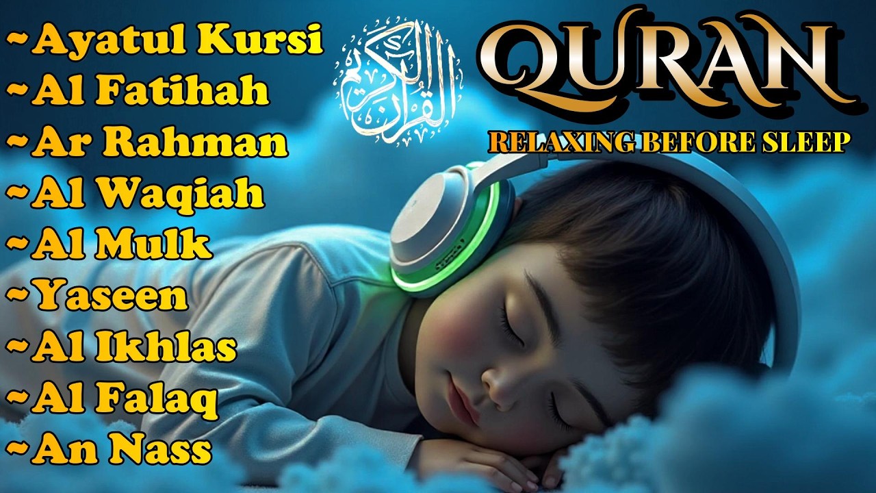 Powerful Quran Recitation for Sleep | Ayatul Kursi, Surah Rahman, Yassen, Waqiah, Mulk by Alaa Aqel
