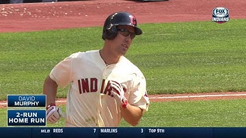 TEX@CLE: Murphy ties the game with a two-run home run