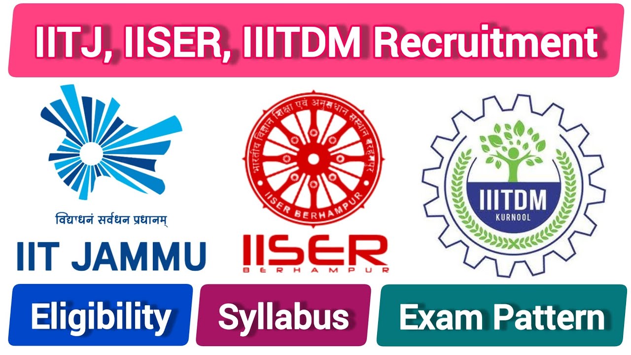 IIT Jammu, IISER Berhampur & IIITDM Kurnool Non-Teaching Recruitment 2026 || Complete Information ||