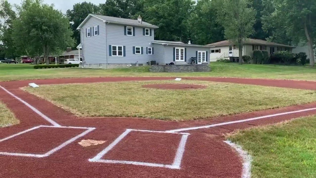 Man Builds Baseball Field In His Backyard Youtube