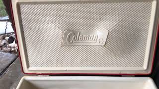 Vintage Coleman ice chest 1960s in a tropical storm