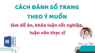 Cách đánh số trang theo ý muốn | Đánh số trang từ trang bất kỳ | Góc của Yến