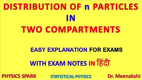 distribution of n particles in two compartments in hindi |  statistical mechanics | probability