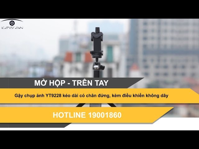 Gậy chụp ảnh YT9228 kéo dài có chân đứng, kèm điều khiển không dây