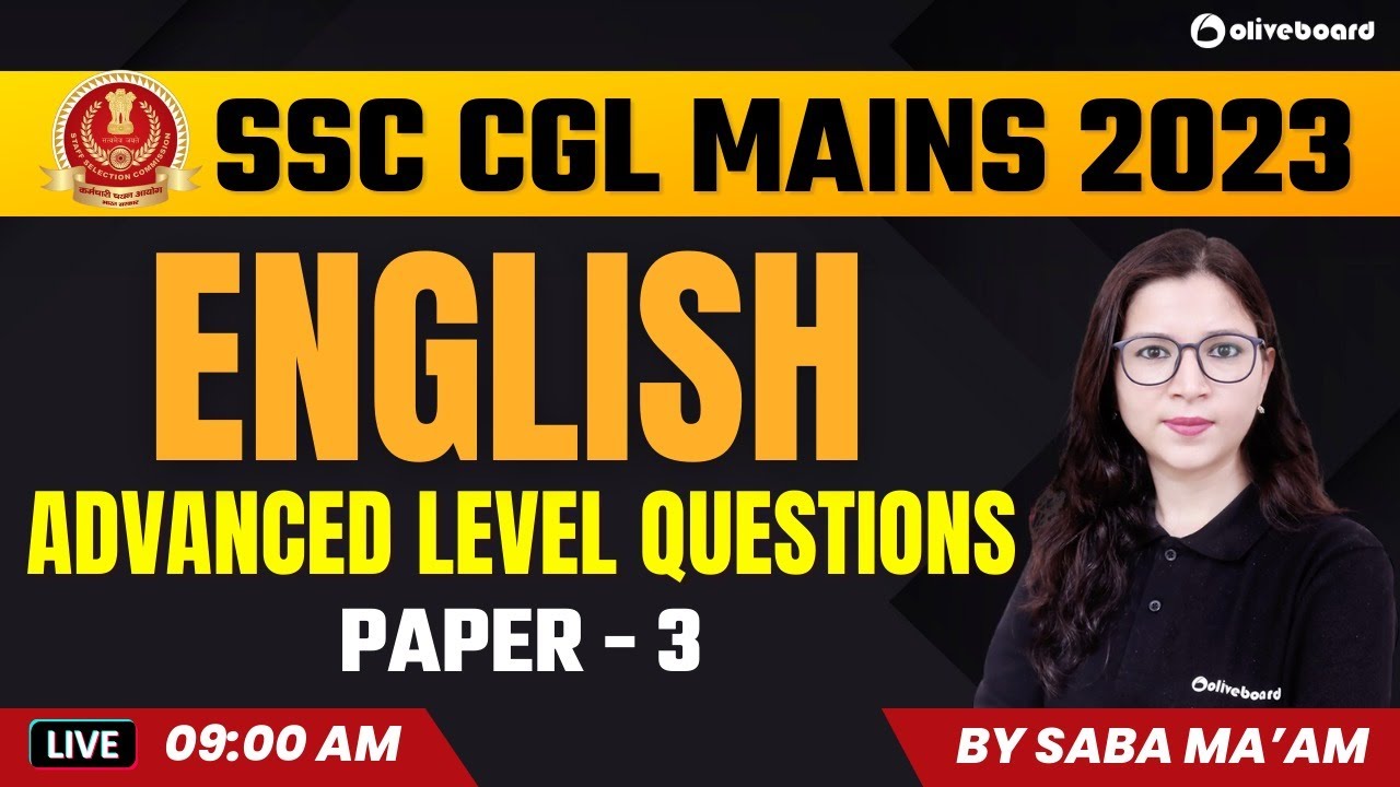 SSC CGL Mains 2023 | English | Advance Level Questions | Paper - 3 | By ...