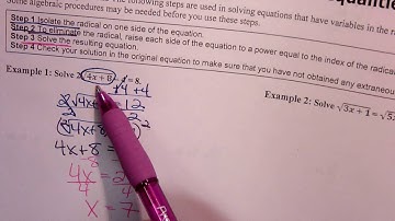 Algebra 2 - Solving Radical Equations and Inequalities