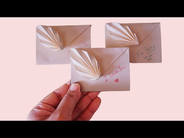 learned origami for him <3 #diy #waystosayiloveyou #craft #fyp, how to  make a pull down love letter