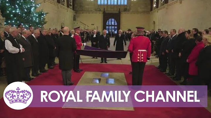 King Unveils Plaque Where Queen Elizabeth II Lay-i...