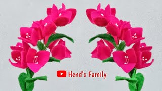 Cara Membuat Bunga Bougenvile dari Kain Flanel | How to Make Bougenvile Flower