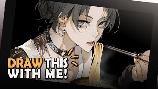 Art Process: Draw with me! 🍜 Gaomon PD1220 Review [Character Illustration Clip Studio Paint]