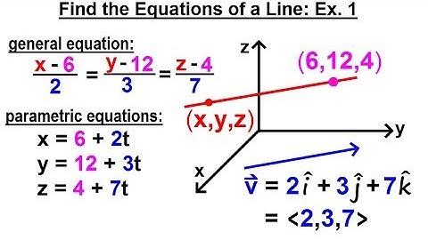 Calculus 3: Ch 2.1 Lines and Vectors in 3-D (9 of 20) Find the Equation of a Line: Ex. 1