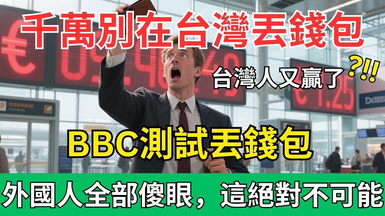 千萬別在台灣機場丟錢包！英國BBC丟錢包實驗，台灣人反應讓全球震驚！外國人全部傻眼，這絕對不可能！