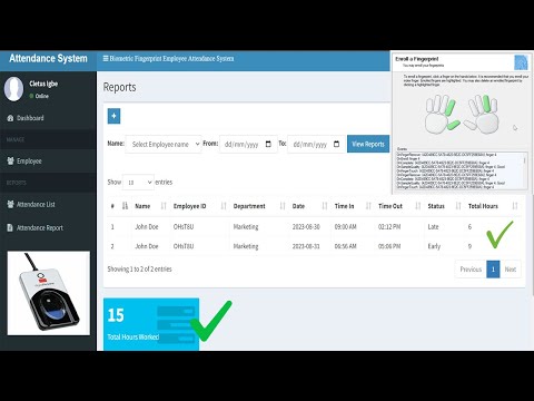 Online Biometric Fingerprint Employee Attendance System in PHP MySQL and VB Source Code