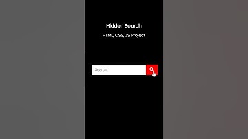 Hidden Search Bar - HTML, CSS, Javascript project. #coding