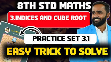 8TH STD MATHS|3.Indices and Cube Root|Practice Set 3.1|Pradeep Giri Sir