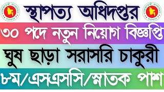 স্থাপত্য অধিদপ্তর নতুন নিয়োগ ২০২৩। Department of Architecture New Job Circular 2023