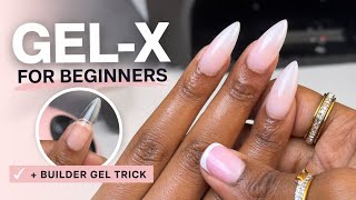 BEGINNER GEL-X TUTORIAL 💅🏾 (Builder Gel Overlay That LASTS)