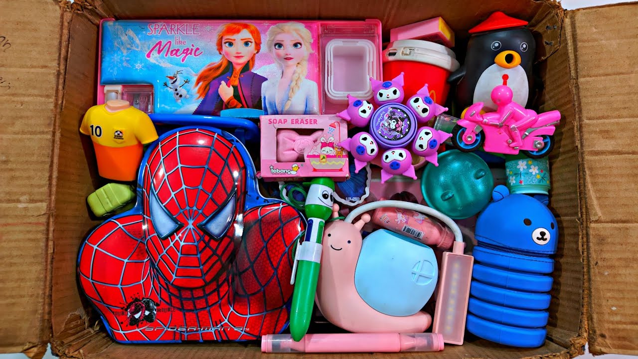 Showing Cute Stationery items📚, Pencil box, Coin bank, Table lamp, Pouch, Erasner, Sharpener, Eraser