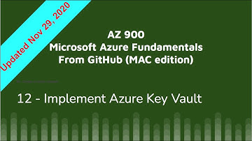 AZ 900 Github 12: Implement Azure Key Vault - Azure Fundamentals - Dec 2020 Mac Edition Hands on Lab