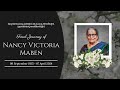 Final journey of mrs nancy victoria maben 89 yrs  10042024  0200 pm  korangrapady udupi