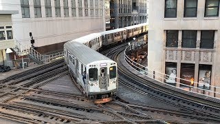 CTA HD 60fps: Chicago 'L' Trains @ Tower 18 Interlocking on The Loop (2/8/19)