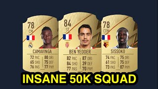 INSANE 50K HYBRID SQUAD BUILDER IN FIFA 22 FT (CAMAVINGA, BEN YEDDER & SISSOKO)