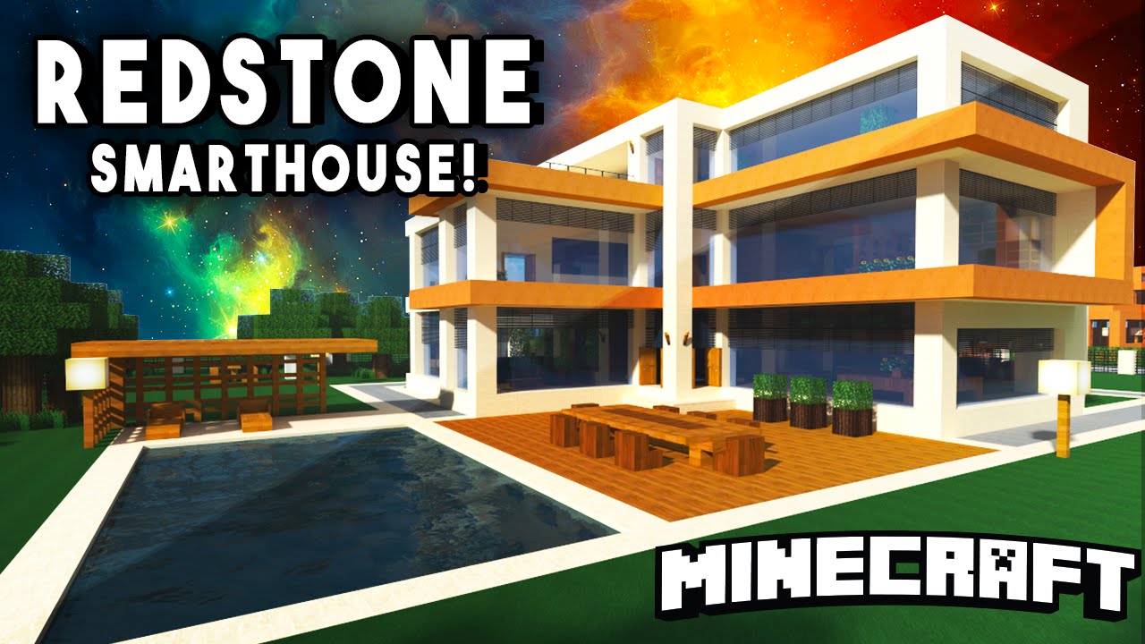 EPIC REDSTONE SMART HOUSE - Modern Mansion (w/ A Personal 