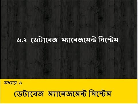 6.2 Database Management System (ডেটাবেজ ম্যানেজমেন্ট সিস্টেম)