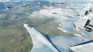 5 US F-16 Vs 5 Russian Su-27 - DCS World