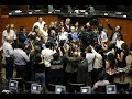 Conferencia de prensa concedida por senadoras y senadores del pan y pri en el pleno del senado