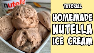 Homemade Nutella Ice Cream Recipe tutorial Shorts