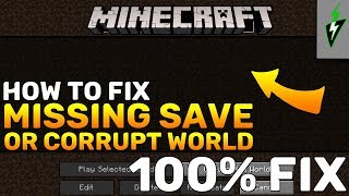Minecraft - How to FIX MISSING SAVE OR CORRUPT WORLD - Minecraft Tutorial