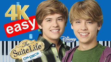 The Suite Life On Deck Theme Song - Disney Channel (Slow Easy) Beginner Piano Tutorial 4K