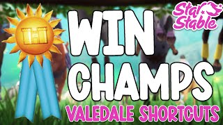 HOW TO *EASILY* WIN FIRST PLACE IN CHAMPS!! VALEDALE CHAMP GUIDE: ALL SHORTCUTS & MORE!! STAR STABLE