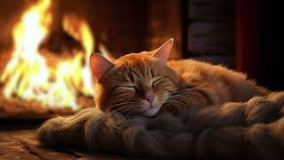 Cozy Purring Cat ASMR | Peaceful Evening Fireplace and Gentle Purr screenshot 4