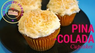 PINA COLADA COCKTAIL CUPCAKES RECIPE   | MsDessertJunkie @MsDessertJunkie