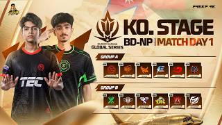 [🔴LIVE] K.O. STAGE DAY 1 | DG GLOBAL SERIES | GARENA FREE FIRE | @RedHawkss @Flickerz7