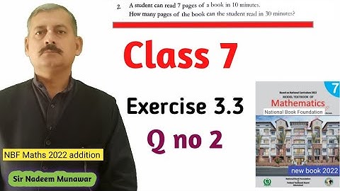 Class 7 Exercise 3.3 Q no 2 NBF Maths Ex 3.3 Direct Proportion تناسب راست Sir Nadeem Munawar